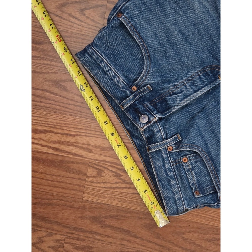 Levis 501 Original High Rise Denim Shorts Medium Wash Cut Off Blue W27 - Picture 3 of 8